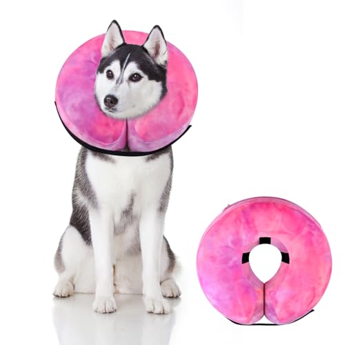 Y-blue Hundekegel, aufblasbares Hundehalsband, Erholung, E-Halsband, Alternative, Donut-Halsband nach Operationen für Hunde und Katzen (Rose Purple, L) von Y-blue