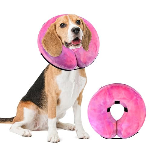 Y-blue Hundekegel, aufblasbares Hundehalsband, Erholung, E-Halsband, Alternative, Donut-Halsband nach Operationen für Hunde und Katzen (Rose Purple, M +) von Y-blue