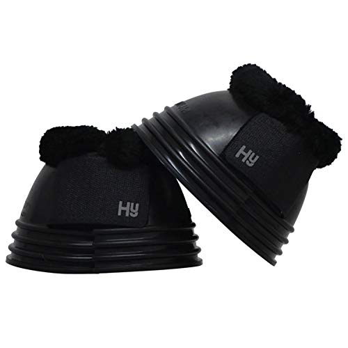 H&Y Hy Ringed Fleece Topped Over Reach Boots Cob Black von Y&H