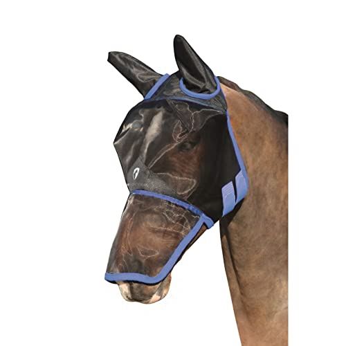 Hy Mesh Full Face with Ears and Nose Fly Mask Small Pony Black Palace Blue von Y&H