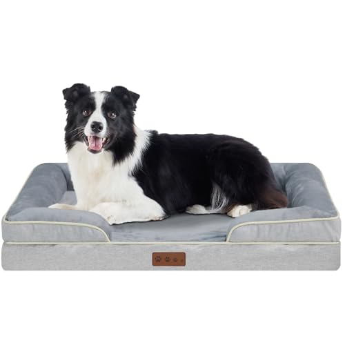 YAEM Orthopädisches Hundebett, 111,8 x 81,3 x 20,3 cm, Grau von YAEM