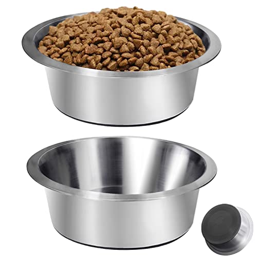 Edelstahl-Futternapf für Hunde, mit rutschfester Silikonbasis für kleine, mittelgroße und große Katzen, Hunde, Trinken (21 cm) von YAGE