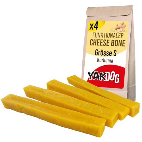 Yakdog Health+ - Käse-Kausnacks Für Hunde S - Kurkuma - Gelenkgesundheit & Beweglichkeit - Entzündungshemmend - Reich An Kalzium - Lang Anhaltender Snack - Himalaya-Tradition - Hergestellt In Belgien von YAKDOG