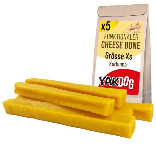 YAKDOG - Käsesticks für Hunde - Kurkuma - Natürliche entzündungshemmende Vorteile - Langfristig kaubare Leckerlis - 100% natürlich - Himalaya Tradition - Hergestellt in Belgien - Größe XS von YAKDOG