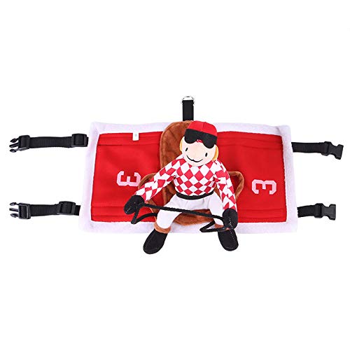 YAMAZA Hundekostüm Weihnachten Haustier Kostüm Hund Kostüm Kleidung Haustier Outfit Anzug Cowboy Rider Style Claus Reiten auf Haustier Katze Hundepullover Weihnachten Rot von YAMAZA