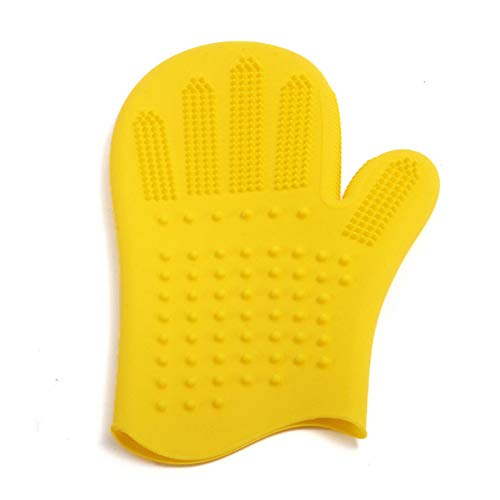 YAMAZA Pet Fellpflege Handschuh Bürste Doppelseitige PET Reinigung Massage Handschuh Silikon Massagehandschuhe Hund und Katze Bade Massagebürste Handschuhe von YAMAZA