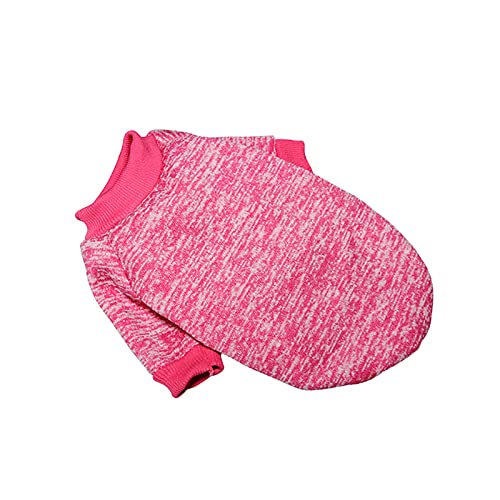 YANFJHV 1 Stück Hundepullover Winter-Haustier-Kleidung Hunde-Outfit weicher Katzen-Pullover Hunde-Sweatshirt für Hunde-Welpen-Katzen Hundemantel Mit Für Geschirr (Hot Pink, L) von YANFJHV