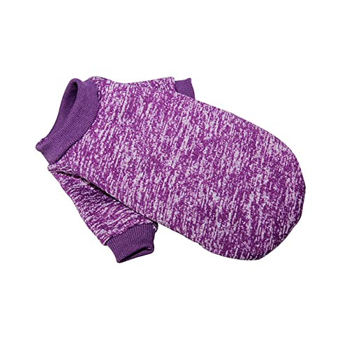 YANFJHV 1 Stück Hundepullover Winter-Haustier-Kleidung Hunde-Outfit weicher Katzen-Pullover Hunde-Sweatshirt für Hunde-Welpen-Katzen Hundemantel Winter 50 cm (Purple, XS) von YANFJHV