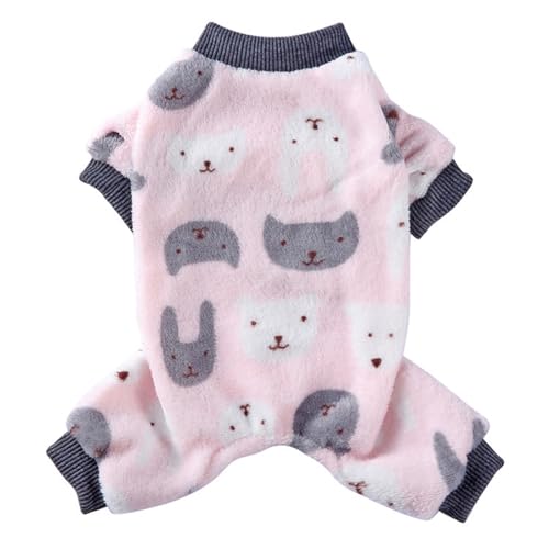 YANFJHV Dog Winter Warm Sweater Dog Suit Dog Bodysuit Winter Indoor Outdoor Pet Warm Clothes Hundewintermäntel (Pink, M) von YANFJHV