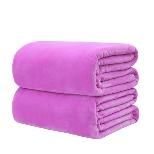 YANFJHV Fleecedecken, weich und warm, für alle Jahreszeiten, leichte Mikrofaser-Flanelldecke für Bett, Couch und Schlafzimmer, geeignet für Erwachsene, Kinder und Hundebesitzer (Purple, One Size) von YANFJHV