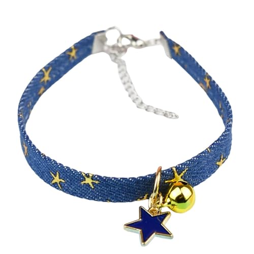 YANFJHV Haustierhalsbänder Extra verstellbares Katzen-/Welpenhalsband Hunde Lederhalsband Mit Namen (Blue, One Size) von YANFJHV