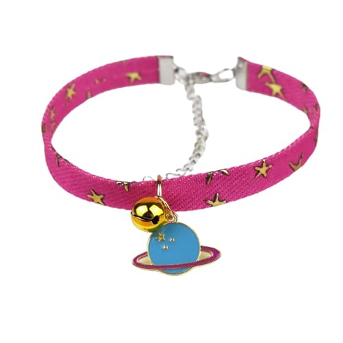 YANFJHV Haustierhalsbänder Extra verstellbares Katzen-/Welpenhalsband Hunde Lederhalsband Mit Namen (Pink, One Size) von YANFJHV