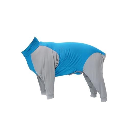 YANFJHV Hunde-Erholungsanzug für große und mittelgroße Hunde, Ganzkörper-Bodysuit, Hunde-Schlafanzug, zum Abwerfen und Haustierkleidung Für Mittelgroße Hunde Ostern (Blue, XL) von YANFJHV