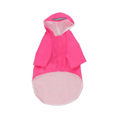 YANFJHV Hunde-Regenmantel, verstellbare Haustierjacke, Leichter Hunde-Poncho mit Kapuze für bis große Hunde und Welpen Haustierkleiderbügel Für Den Schrank (Hot Pink, XL) von YANFJHV