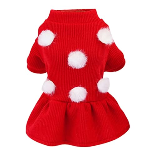 YANFJHV Hundekleider für Hunde Mädchen für den Winter Hundepullover Haustier Welpenkleidung Outfit Bekleidung Sweatshirt Hund Katzen Kleidung Warmer Fleecemantel für Chihuahua Yorkie (Red, XXL) von YANFJHV