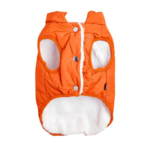 YANFJHV Hundekleidung, Winter-Baumwolle, gepolsterte Jacke, Katze, Welpe, Kaltwetter-Mäntel, Weste für, mittelgroße und große Hunde Hundemantel Karo (Orange, M) von YANFJHV