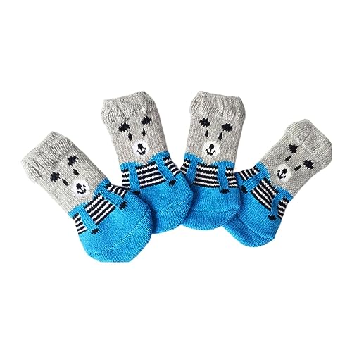 YANFJHV Hundesocken für und mittelgroße Hunde, rutschfest, rutschfest, für Haustiere, Welpen, Hunde, Griffsocken, Protektoren, Traktionskontrollsocken für den Innenbereich, für Hartholzböden, 8 (D, S) von YANFJHV