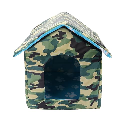 YANFJHV Outdoor Katzenhaus Shelter Haustierbett für Hundekatze faltbar Haussperling Haustierhaus 12 H X7 (Camouflage, L) von YANFJHV