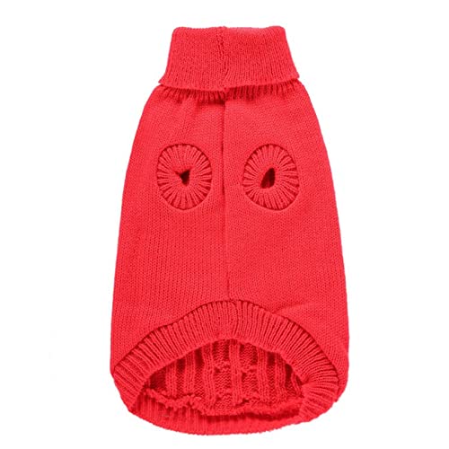 YANFJHV Pullover für Hunde, gestrickter Haustier-Katzenpullover, warmes Hunde-Sweatshirt, Winterkleidung, Welpen-Pullover, Seil, Haustier-Hundepullover Hundepullover Kaschmir (Red, M) von YANFJHV