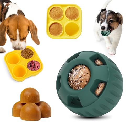 YANGUN Schleckball Für Hunde, Schleckball Hund mit 1 Tablett, Hundespielzeug Langlebiges Leckerli, Nachfüllbares Leckerli Spielzeug, Pupsicle Hunde-Leckerli-Ball, sicher für Hunde, Leicht zu Reinigen von YANGUN