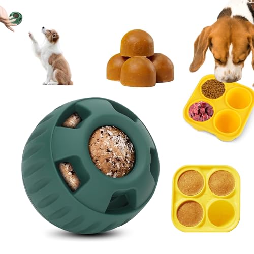 YANGUN Schleckball Hunde, Schleckball für Hunde, Hundefutterspender Befüllbares Treat Holder mit 1 Tablett, Interaktives Hunde Leckerli Ball Spielzeug, Hunde ängste Lindern von YANGUN