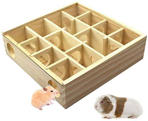 Hamster-Labyrinth 2.0, Kleintier-Tunnelspielzeug, Labyrinth-Zwerg mit Abdeckung, Holz-Labyrinth-Tunnelabdeckung für kleine Haustiere, Tieraktivität, Sport, Hamster, Spielspielzeug, Ratten, Maus, lustiges Spielzeug (25 x 25 x 7 cm) von YANGWX