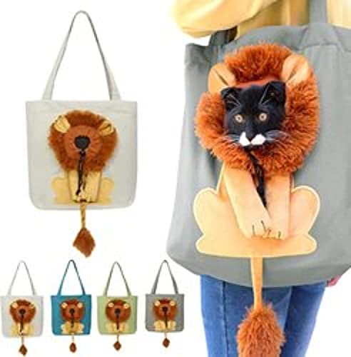 YANGYANGDA Tragbare Katzen Kleine Haustier Canvas Tote Brusttasche, Niedliche Löwenform Haustier Canvas Schultertasche Katzentrage, Haustier Tragetasche für kleine Hunde und Katzen Haustier Zubehör (C) von YANGYANGDA