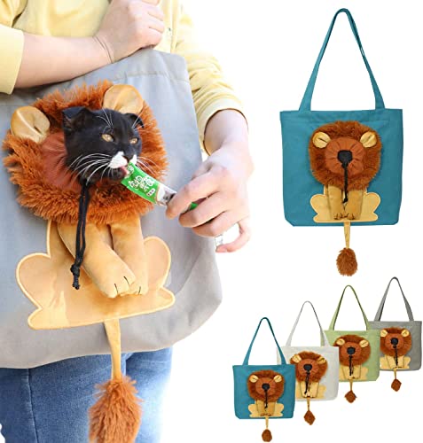 YANGYANGDA Tragbare Katzen Kleine Haustier Canvas Tote Brusttasche, Niedliche Löwenform Haustier Canvas Schultertasche Katzentrage, Haustier Tragetasche für kleine Hunde und Katzen Haustier Zubehör (B) von YANGYANGDA