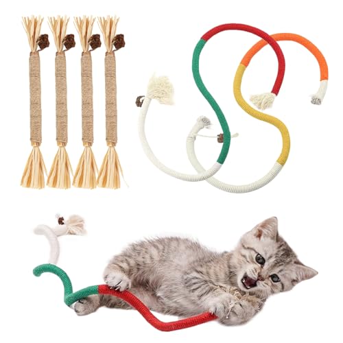 YANINEE 6 Stück Katzenminze Stick Set, Kauspielzeug Katze von YANINEE