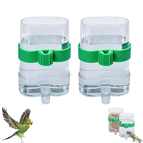 2 Stück Automatischer Wasserspender Vögel, Futterspender Vogel Wasserspender, Transparenten Vogelfutterautomaten, Zubehör Für Vogelkäfige, für Papageien, Wellensittiche, Vögel von YANJI