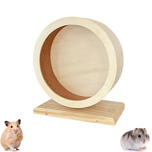 YANJIY Hamsterrad Aus Holz, Kleintierzubehör Laufrad, Kleintierspielzeug Laufrad, Hamster Holzlaufrad, Silent Runner Laufrad Hamster, für Nagetiere zum Auslauf, Zähneknirschen und Spielen von YANJIY