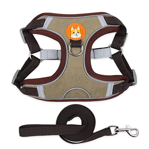 Haustier-Brustgurt-Hundegeschirr Reflektierende und atmungsaktive Traktionsweste für kleine Hunde Harness Rope Outdoor Dog Walking Leash von YANYUESHOP