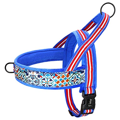 Hundegeschirr Weste No Pull Nylon Reflektierende Welpengeschirre für kleine mittelgroße Hunde Verstellbares Outdoor Walking Pet Harness Mops von YANYUESHOP