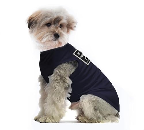 Hundekleidung für Kleine Hunde,Hund Sonnencreme T-Shirt Baumwollhemden Weich und Atmungsaktiv, Hundekostüm Bekleidung Fit für Kleine Extra Kleine Mittlere Hundekatze (L, Blau) von YAODHAOD