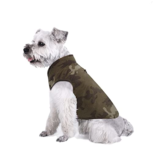 Hundevlies Weste YAODHAOD Premium Hundekleidung für kleine Hunde Junge oder Hundejacke mit Leinenring Mittelgroßer Hund Katze Hund Pullover Dackel Chihuahua French Bulldog Mops (XXL, Tarnung) von YAODHAOD