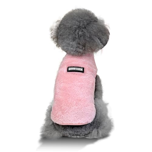 YAODHAOD Hund Pullover Winter Fleece Pullover für kleine Hunde Katze Welpe Yorkie Chihuahua Dachshund, warme Herbst Winter Kleidung (L, Rosa) von YAODHAOD