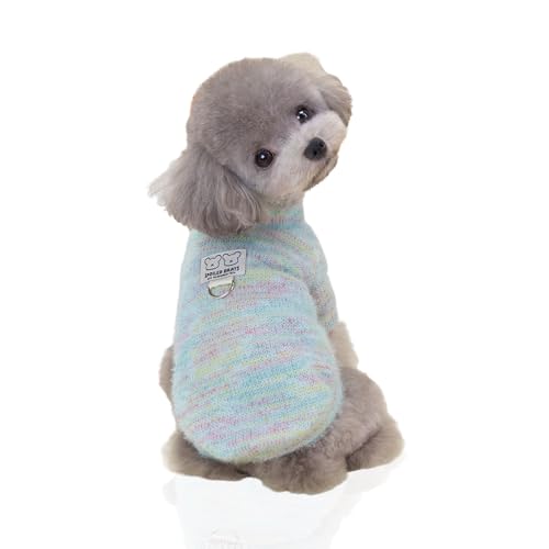 YAODHAOD Hundepullover für Kleine Hunde, Katzenpullover,Strickpullover Plüsch Weich Comfort Warm für Kleine Hunde und Katzen (Blau, 2XL) von YAODHAOD