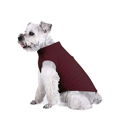 YAODHAOD Hundevlies Weste Premium Hundekleidung für kleine Hunde Junge oder Mädchen - Hund Katze Hund Pullover Dackel Chihuahua French Bulldog Mops (M, Braun) von YAODHAOD