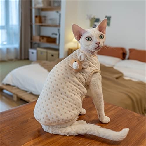 YAOER Haarlose Katze Sphinx Devon Kleidung Weihnachten Dicke warme Weste zum Schnüren Zweiteilige Set Baumwolle laminiert Baumwolle Anti-Allergie, Weste, XXL- von YAOER