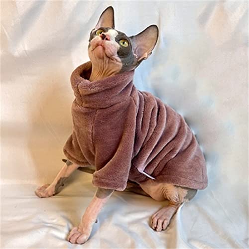 YAOER Haarlose Katze Sphinx Devon Kleidung Weihnachten Winter Warm Fleece Pullover Unterwäsche,Lila,XL von YAOER