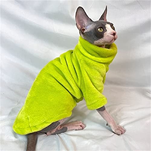 YAOER Haarlose Katze Sphinx Devon Kleidung Weihnachten Winter Warme Fleece Pullover Unterwäsche, Grün, L von YAOER