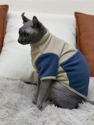 YAOER Haarlose Katze Sphinx Devon Schmutzabweisendes weiches Haut Patchwork Warmes Sweatshirt, Image Farbe, L von YAOER