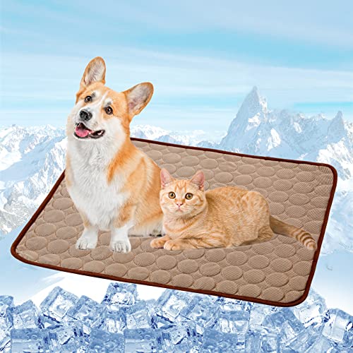 Hunde Kühlmatte, Kühlmatte für Hunde Katzen, Haustier Wiederverwendbare Bett Matte, Waschbar Eisseide Matte, Selbstkühlende Schlafhütte Pad von YAOGEG