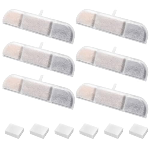 YAOGUI 6PCS Pet Dispenser Filter Schwämme Aktivkohle Ersatz Filter Schwämme Filter von YAOGUI