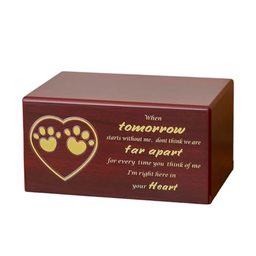 YAOGUI Katzen-Box für Beerdigung und Beerdigung von Haustieren, mit Erinnerungswort, Holzurnenbox, Andenken, Beerdigung, Hundebeerdigung, Einäscherung von YAOGUI