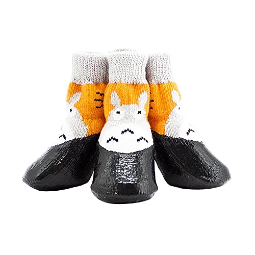 4PCS Hundesocken, rutschfest, Pfotenschutz, Traktionskontrolle, Wasserdicht, Weiche Welpen Socken für Drinnen und Draußen,WPS022,1# von YAOTT