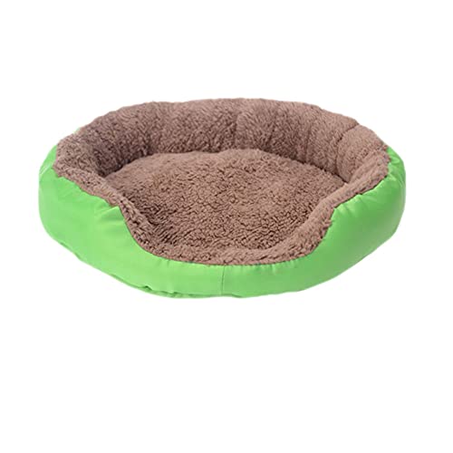 YAOTT Haustier-Bett Warm Hundehütte Katze-Sänfte-Süßigkeit-Farben Runde Pet Nest Pet Hundematte Herbst Und Winter Bequem Und Atmungsaktiv Hundesofa Warm,Grün,M von YAOTT