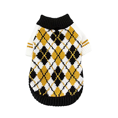 Haustier Hund Pullover Hunde Sweater Welpen Katze Overall Hund Kurze Ärmel Weste Warme Strickwaren Haustier Jumper Kleidung Chic Sweatshirt,C,L von YAOTT