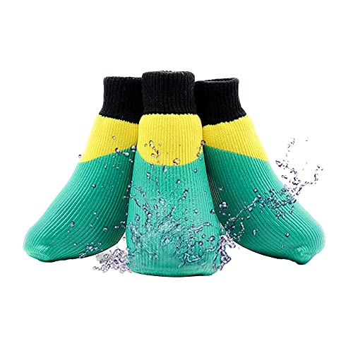 Haustier-Hundewelpen wasserdichte Anti-Rutsch-Sportsocken Schuhe Stiefel, 4 Stück Pfotenschutz Haftsocken für Drinnen, Haustier Hunde Katzensocken,WPS013,0# von YAOTT