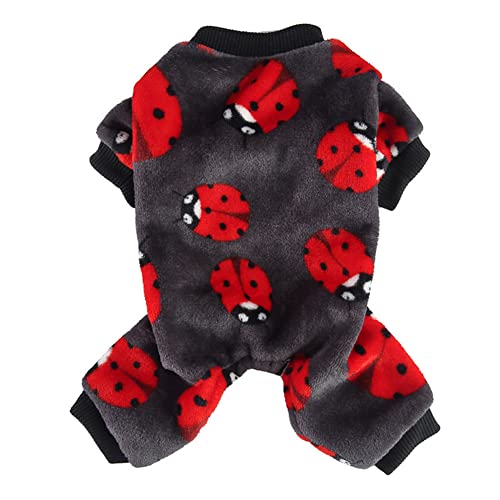 Hund Haustier-Kleidung Wintermantel Jumpsuit-Pyjama Plüsch-Fleece-Jacke Hundepullover Hundeoveralls Pjs-Welpen-Mantel für Chihuahua Hunde Katzen GrauPiaoC XL von YAOTT